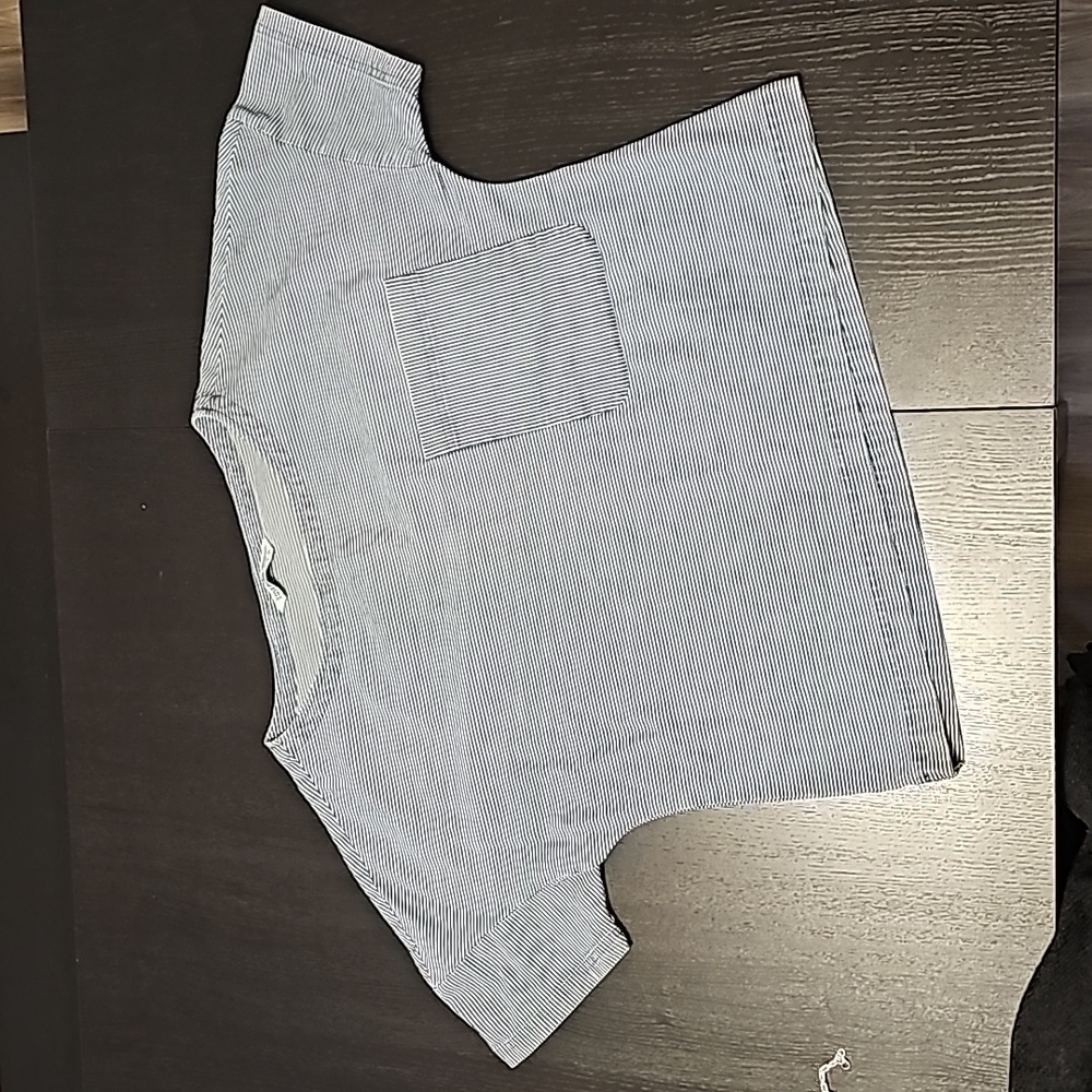ZARA Denim Striped Top